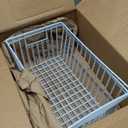 16inch Freezer Wire Storage Baskets, Refrigerator Organizer Bins with Handles, Large Farmhouse Metal Basket for Kitchen Cabinets, Pantry, Closets, Bedrooms, Bathrooms (White) (4)