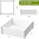 4'x4'x12 White Vinyl Raised Garden Bed Kit | Screwless Modular Planter Box | Outdoor Above Ground Bed for Vegetables, Herbs, Flowers & Whelping Pen