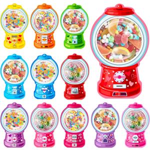 48 Pack Valentine's Day Cards for Kids Valentines Bubble Gum Machine Candy Cards Set with Plastic Dome DIY Valentine Exchange Gifts for Boys Girls Toddler School Classrooms Rewards Party Favors