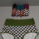 INNERSY Women's High Waisted Underwear Cotton Panties Regular & Plus Size 5-Pack, M