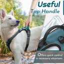 Eagloo Dog Harness Medium Sized Dog, No Pull Service Vest with Reflective Strips and Control Handle, Adjustable and Comfortable for Easy Walking, No Choke Pet Harness with 2 Metal Rings, Dark Green, M