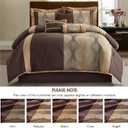 LANCO MODERN LIFESTYLE King Comforter Set, Brown, 7 Pieces Bed in a Bag, Ultra Soft Jacquard with Solid Piecework, Luxury Bed Set with Comforters, Bed Skirt, Pillow Shams and Decorative Pillows