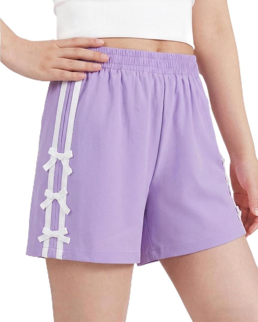 Girls Shorts Girl Summer Casual Clothes Elastic Waist Kids Girls Bow Biker Shorts Size 7-14