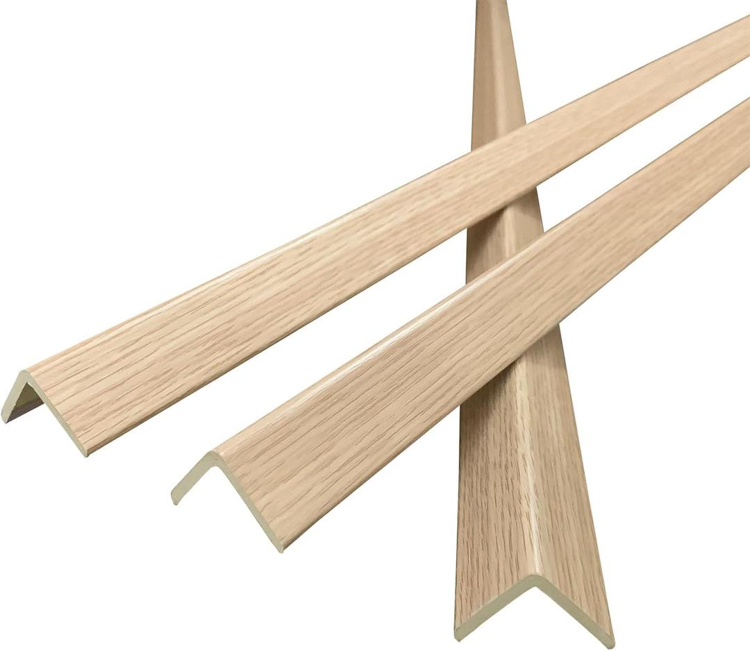 Wall Corner Protector 6PCS 45" Corner Molding Trim Oak Wood Grain Corner Trim Decorative Strips for Door and Window Frames Mirror Edges Ceramic Tiles, and Wooden Wall Edges