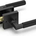 Asidrama 1 Pack Black Passage Door Handles, Door Lever with Door Knobs Indoor for Bedroom or Bathroom, Heavy Duty Door Handles Interior with Locks for Left Right Sided Doors 098