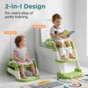 SereneLife 2-in-1 Potty Chair & Potty Training Seat with Step Stool Ladder - Height Adjustable Kids/Toddler Toilet Seat with Stable Anti-Slip Design, Cushioned Seat & Splash Guard For Boys Girls