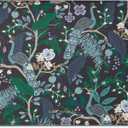 RIFLE PAPER CO. Floral Patterned Mouse Pad | Add a Touch of Charm to Your Workspace | Smooth Polyurethane Finish Allows Mouse to Glide, with Non-Slip Rubber Backing, Peacock