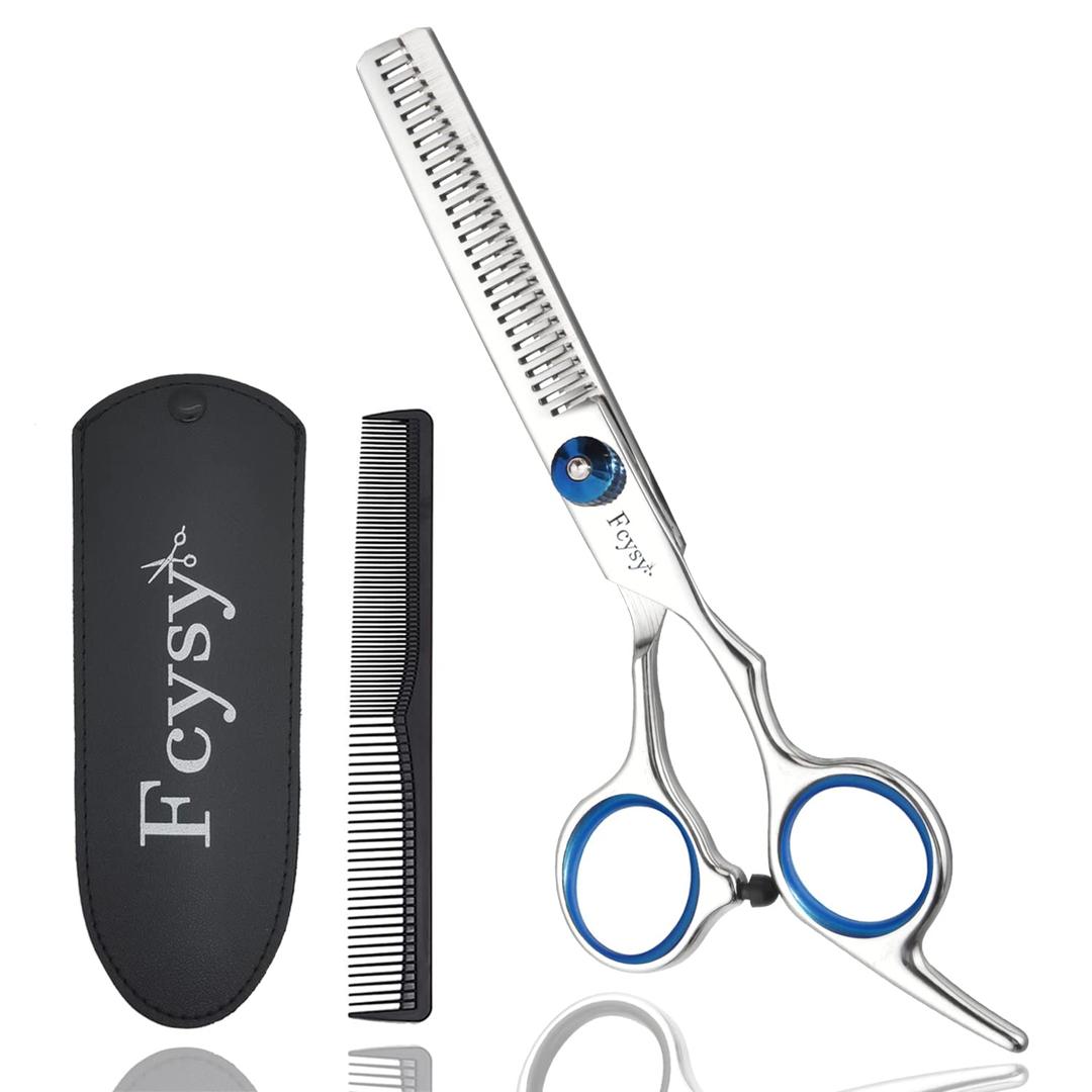 Thinning Shears for Hair Cutting, Fcysy Hair Thinning Scissors Texturizing Shears Layering Scissors with Comb Set Hair Cutting Kit, 6 Inches Hair Sheers Blending Scissor Hair Thinner for Dog Women Men