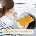Uphome Yellow Bathroom Rugs Set Scalloped Non-Slip Cute Bathroom Mats Sets 3 Piece with U-Shaped Contour Absorbent Plush Microfiber Bath Rugs Washable Fun Aesthetic Floor Mats for Sink Tub Toilet