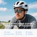 suoso Sports Cycling Glasses for Men: UV400 Polarized Wraparound Sunglasses for Women Running Riding Fishing Baseball TR90
