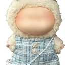 4 x Clothes for LABUBU 17cm Doll (NO Doll)NO Shoes, Outfit for LABUBU, Dress + Hairpin + Mini Bag Set for LABUBU Dress Up, Fashion and Premium Dolls Accessories for LABUBU (Style I)