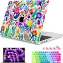 Mektron for 2026/2025/2024/2023 MacBook Air 15 INCH M5 A3448 /M4 A3241 /M3 A3114 /M2 A2941 Case, Printed Plastic Hard Shell Cover with 15.3" Liquid Retina Display Touch ID, Bright-Coloured Flowers