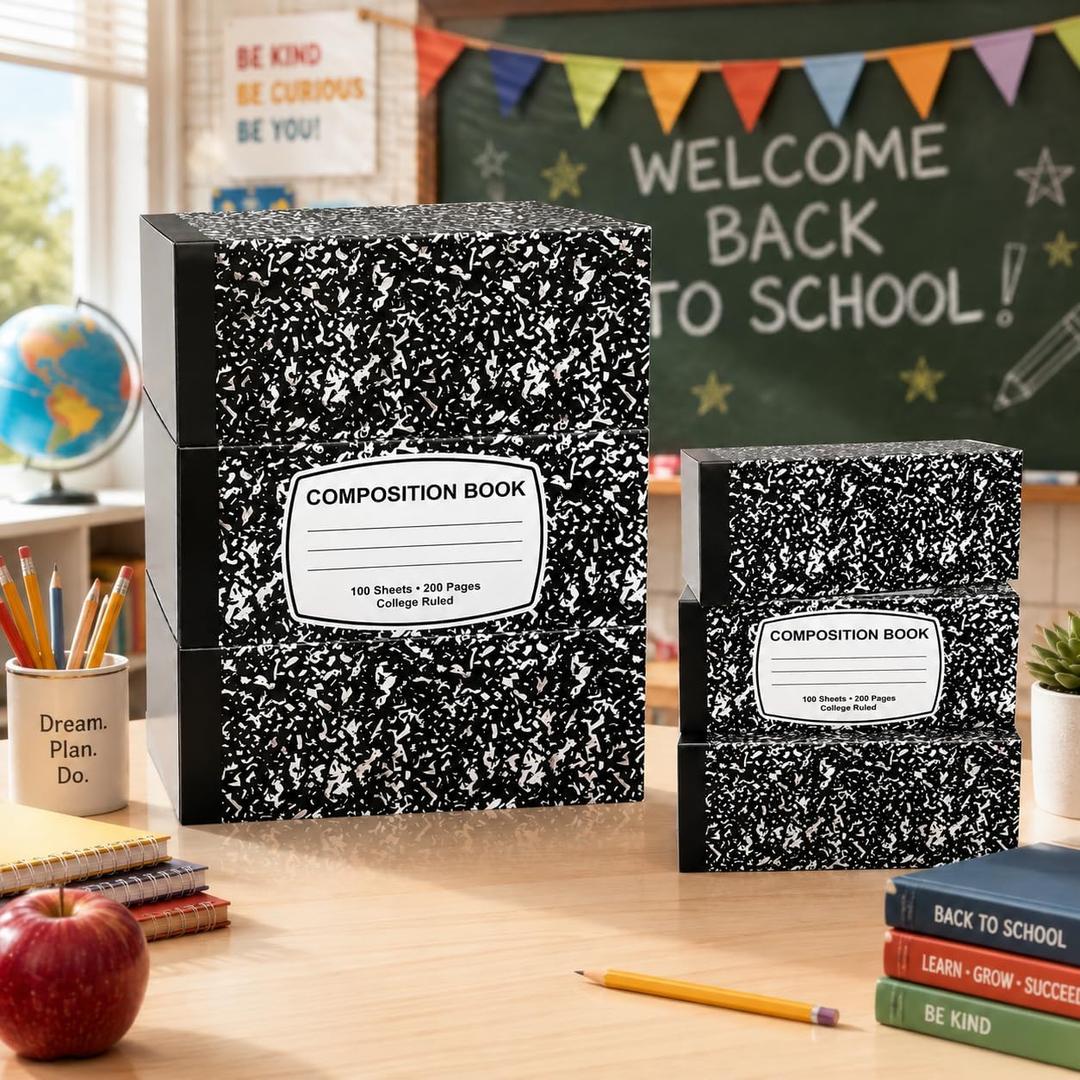Denylo pro 3 Pack Back to School Balloon Boxes, Notebook and School-Themed Classroom Decorations, First Day of School Photo Booth Props for Kindergarten, Teacher Classroom and School Party, 3 Pcs