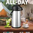 Esemoil Coffee Carafe for Keeping Hot, 102oz/3L Large Capacity Airpot Coffee Dispenser with Pump, Insulated Stainless Steel Thermal for Hot/Cold Water Liquid Tea Chocolate for Hot Cocoa for Parties