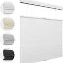 MiLin Cordless Top Down Bottom Up Cordless Cellular Shades Color-Matched Cellular Shades Cellular Blinds for Windows Honeycomb Design Blinds & Shades (Light Filtering White, 36" W x 64" H)