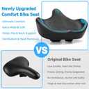 CDYWD Oversized Bike Seat for Men & Women Comfort, Extra Wide Bicycle Seat Cushion, Comfortable Wing Padded, Large Replacement Saddle for Peloton, Stationary Exercise Bike, Ebike, Cruiser, City Bike