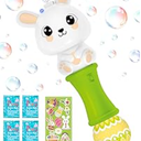 SpringFlower Easter Bubble Wand for Kids, Bubble Maker with LED Light-Up Effect for Girls Boys, Bubble Toy for Easter Party Favor Supplies, Easter Basket Essentials, Easter Basket Stuffers Fillers