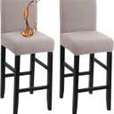 Waterproof Bar Stool Covers, Stretch Pub Stool Chair Cover Removable Washable Counter Stool Covers Bar Stool Slipcovers for Kitchen, Pub, Dining Room (2 Pack, T-Khaki)