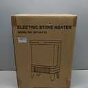 Electric Fireplace Stove Heater - Fireplace Heaters for Indoor Use with Realistic Flame Effect, 1500W Freestanding Electric Stove Heater with Overheating Protection