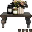MAONAME Decorative Wooden Display Riser, Farmhouse Wood Pedestal Stand for Display, Rustic Washed Black Tray Riser for Kitchen, Home Table Decor, Short and Tall Footed