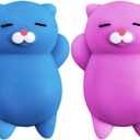 Nutty Toys Squishy Cat Set - 2" Soft Silicone Kawaii Kitties, Top Stress Relief Toy 2026 Unique Gifts for Teens Kids Women Men Adults Best Teenage Girls Teen Boy Tween Valentines Day, Easter Gift Idea (Blue/ Purple)