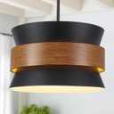 5 Light Large Farmhouse Chandelier, Black Vintage Industrial Light Fixture, Rustic Round Coastal Pendant Light Adjustable Hanging for Dining Room Living Room Kitchen Island Foyer Hallway