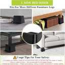 Bed Risers 2 inch, 3 inch, 4 inch, 6 inch, 8 inch Heavy Duty, Oversized Furniture Riser for Couch Sofa Table Chair Leg Frame Dorm, Support up to 6000 Lbs (Black 4 Pack, 4 inch)