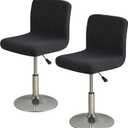 Bar Stool Covers with Backs Set of 2, Stretch Bar Stool Chair Covers with Back, Knitted Jacquard Fabric, Removable & Washable Slipcovers for Kitchen Pub Dining Room Barstools