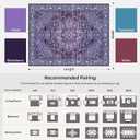 10x14 Purple and Turquoise Vintage Boho Oriental Soft Washable Area Rug