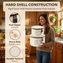 China Storage Hard Shell Containers 5-Piece Set Moving Boxes for Dinnerware, Glasses, Plates, Mugs and Saucers Sturdy Dish Organizer with Dividers for Seasonal Storage - Service for 12 - Beige Quilted