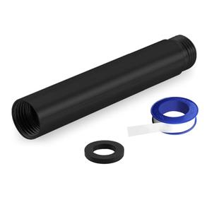 Nuodan Shower Extension Arm, Solid Stainless Steel Shower Pipe Extension with Teflon Tape and Washer, For Lowering or Extending Showerhead (4 Inch, Matte Black)
