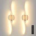 Battery Powered Wall Sconces Set of 2, Gold 31.4" LED Dimmable Wall Sconce with Remote Control/Timer/Memory, USB Rechargeable Wall Lights for Living Room, Bedroom, Hallway Wireless scones Lighting