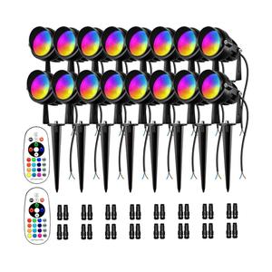 RGBW Low Voltage Landscape Lighting, 12V-24V Color Changing IP67 Waterproof Landscape Spotlights for Christmas Decorations Yard Tree Decorative (16)