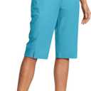 Women's Swim Capris Pants High Waist Tummy Control Quick Dry UPF 50+ Long Board Shorts with Liner and Pockets (X-Large)