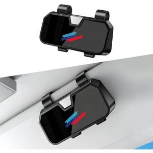 Sunglasses Holder for Car Visor, Universal Glasses Protective Storage Case for BMW 3 4 5 X1 X3 X5 X7 Series M Accessories, Auto Glasses Sun Visor Organizer Box with Sporty 3-Color Logo, Black