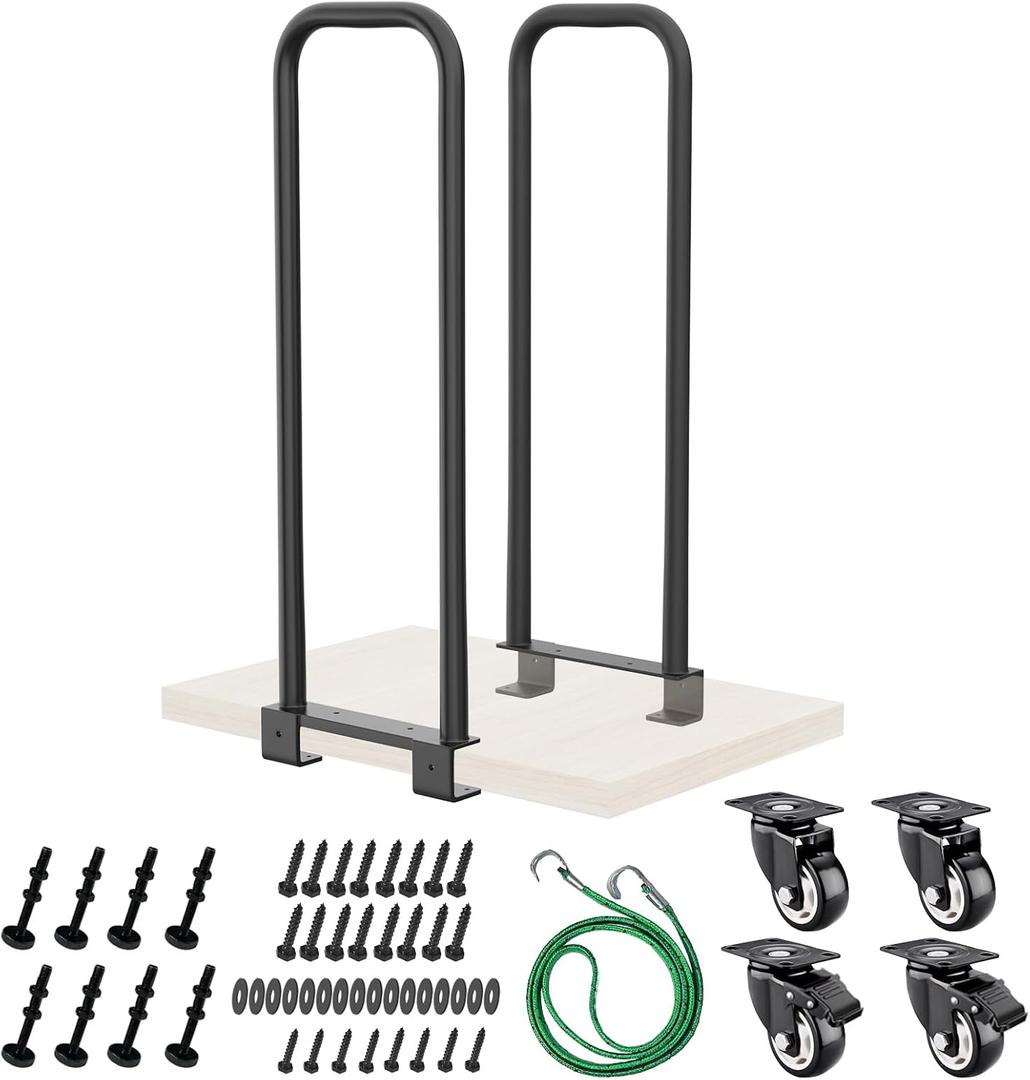 38Inches Cart Handle Dolly Converter Kit with 4 Locking Caster Wheels，Stee.