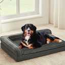 Orthopedic Dog Beds for Extra Large, XXLarge Dogs, Waterproof Egg Foam Dog Sofa Bed with L Bolster Sides, Washable Pet Bed with Removable Cover & Non-Slip Bottom, 46 x 30 inch, Gray