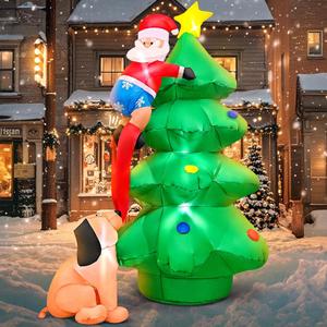 KOOY 6FT Christmas Inflatable Outdoor Decorations, Christmas Tree Outdoor, Christmas Blow up Yard Decorations with LED Light Up for Xmas New Year, Winter Decor for Yard Holiday Party Garden Lawn Dcor