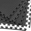 Xspec 3/8" Thick 100 sq. ft. (25 pcs) Gym EVA Foam Floor Mats (24" x 24") | Steel Pattern, Black