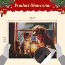 Synovana 16" x 12" LED Lighted Canvas Christmas Lighted Wall Art Canvas Dcor Lighted Up Xmas Wall Art Prints for Living Dining Room Decor