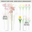 4 x 14Pcs Artificial Flowers for Outside with Stakes, Tulips Spring Yard Decorations Outdoor, Garden Decor for Patio, Lawn, Front Door, Backyard, Cemetery Grave