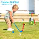 Toddler Golf Set, Kids Golf Set for Ages 1 2 3 4 5 Years Old Boys Girls with 4 Plastic Golf Clubs 10 Balls, Indoor Outdoor Baby Toddler Golf Clubs Set Toy with Cart Sport Toy Birthday Gifts Green