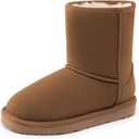 DREAM PAIRS Girls Boys Boots Kids Faux Fur Lined Winter Snow FuzzyClassic Kid's Mid Boot (1 Little Kid, Light Brown)