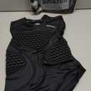 COOLOMG Youth Baseball Chest Protector Padded Compression Shirt Sleeveless Softball Football Lacrosse Rib Heart Sternum Guard (Medium, Black)