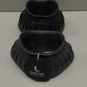 Rubber Horse Bell Boots  Durable Overreach Protection & Secure Hook-and-Loop Closure (L-Black)