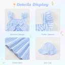 Renotemy Infant Baby Girl Summer Dress Ruffle Flutter Sleeve Bowknot Sundress Gifts Casual Clothes Outfits with Hat and Bag (12-18M)
