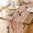 Keketoarrange 10pcs Pink Valentines Decor Table Runner Cheese Cloth Rustic Gauze Cheesecloth Table Runner 120 Inch 10 FT for Wedding Baby Bridal Shower Sheer Boho Spring Home Tea Party Decorations