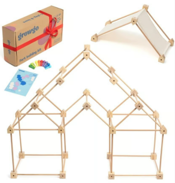 GROWGO Fort Building Kit for Kids 3-7, 130 Pieces