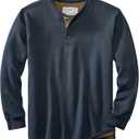 Legendary Whitetails Men's Henley Shirt Long Sleeve Heavyweight Double Thermal Layer (X-Large, Navy)