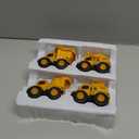 Lovinkiki Construction Truck Toys for Toddlers 1-3, Push and Go Toy Vehicles Set with Mixer, Dump Truck, Excavator, Bulldozer, Friction Powered Cars for Boys and Girls, Gift for 2 3 4 5 Year Old Kids (Yellow)